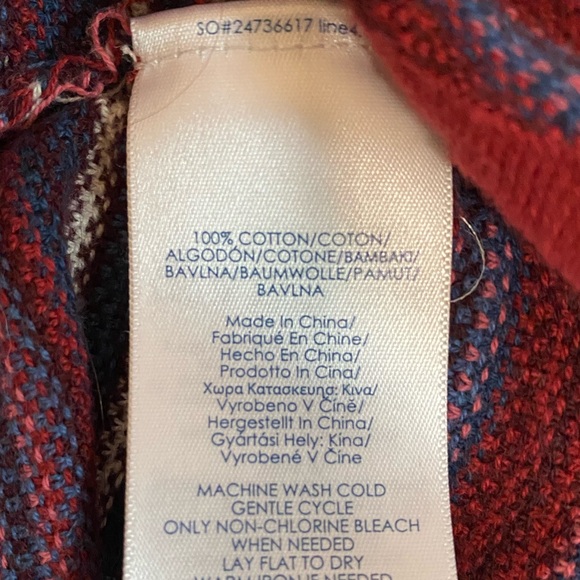 Chaps Red and Blue Knit Sweater Sz 2x - Picture 3 of 3